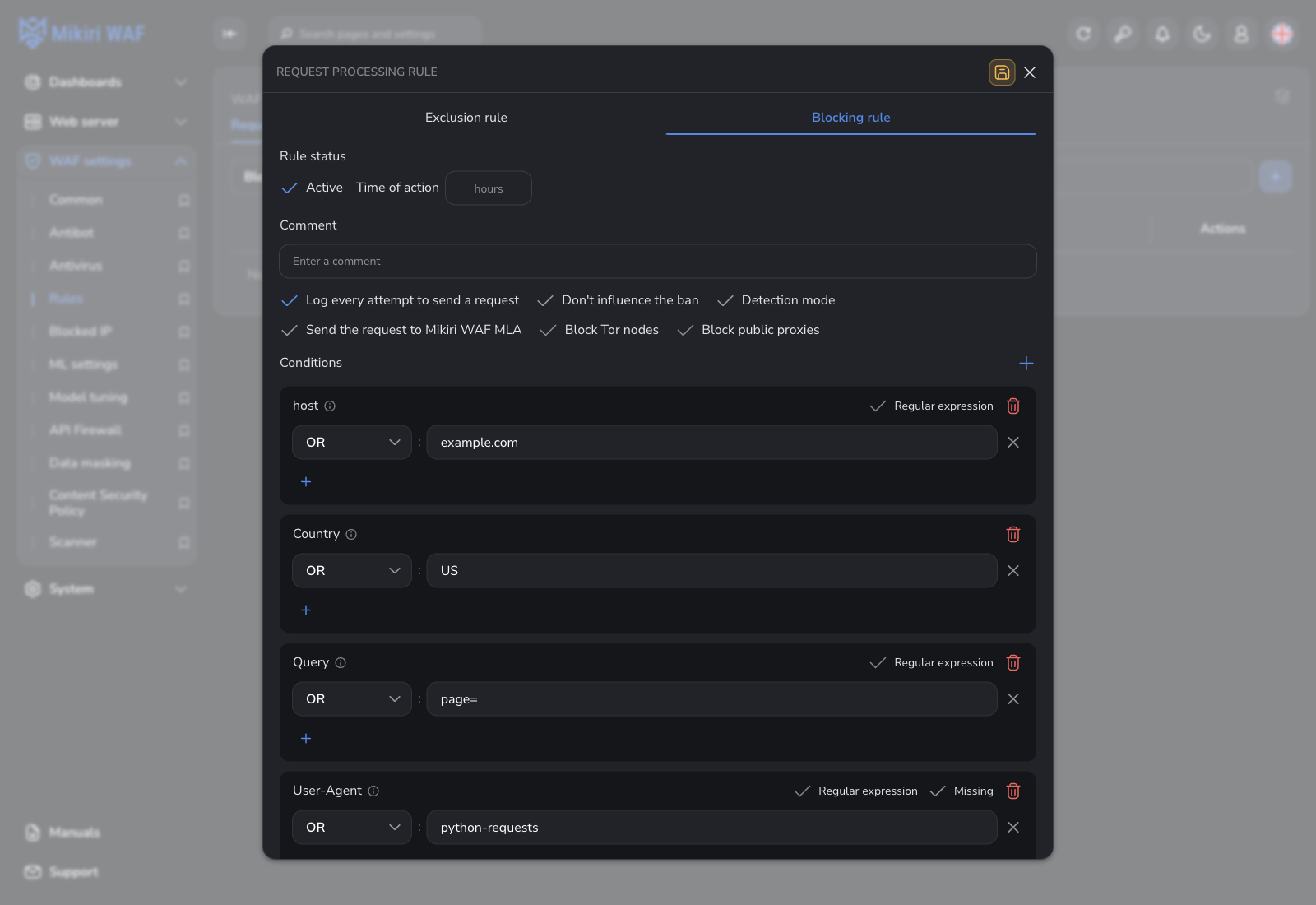 Blocking rule for catalog scraping